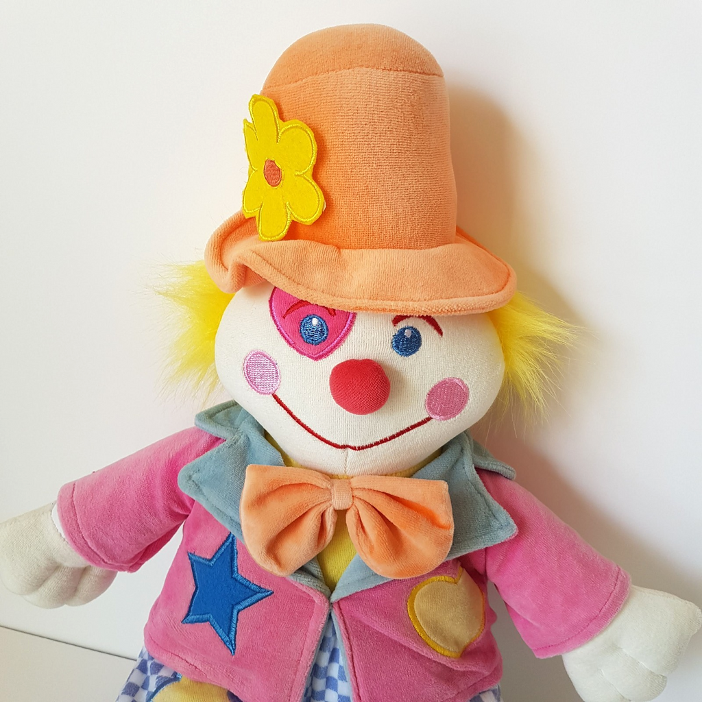 VTG Baby Boo Velour CIRCUS CLOWN Plush 62cm Stuffed Soft Toy Floppy Colour Block2