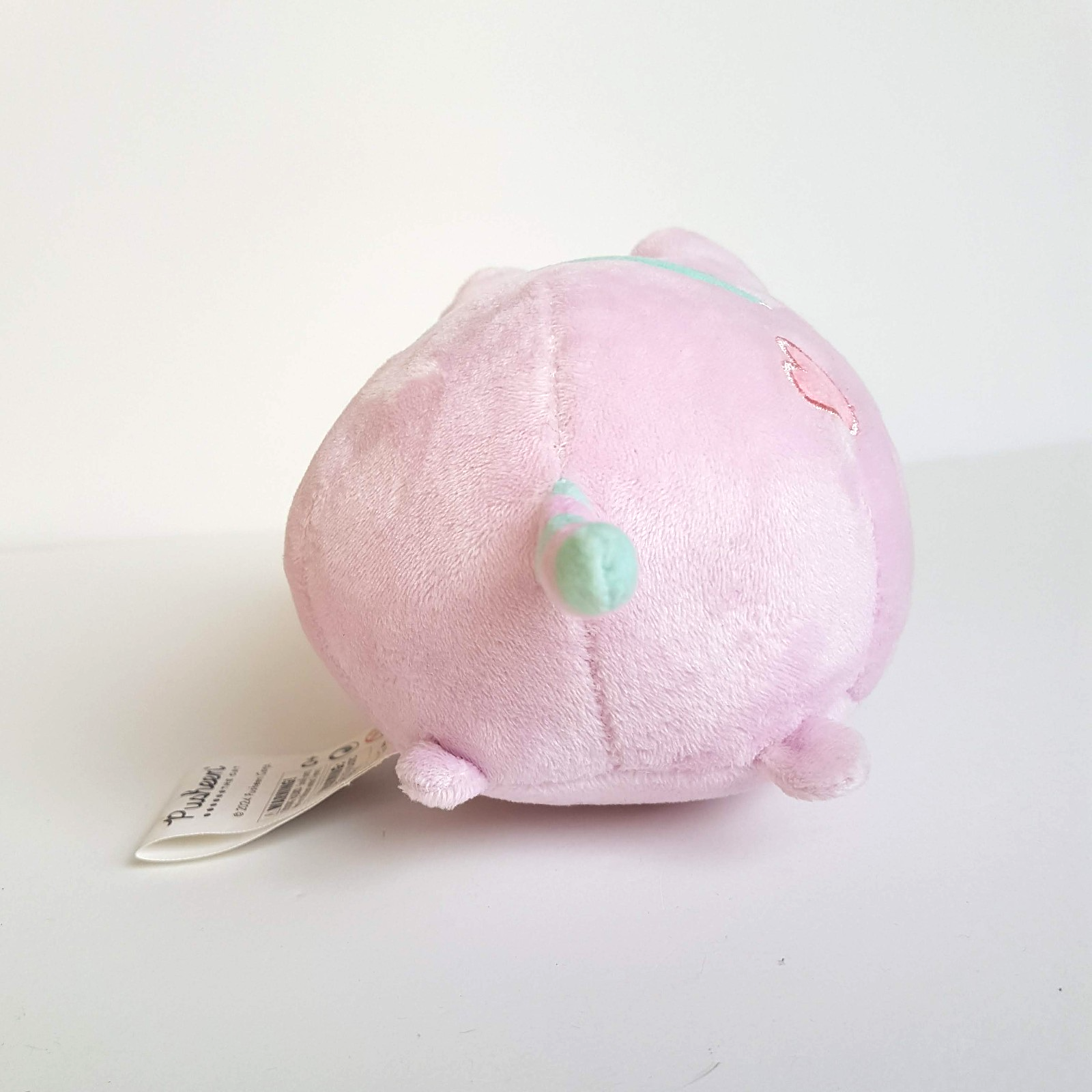 2024 PINK PUSHEEN CAT Plush 16cm Aqua Stripe Heart Soft Toy Stuffed Animal Cute2