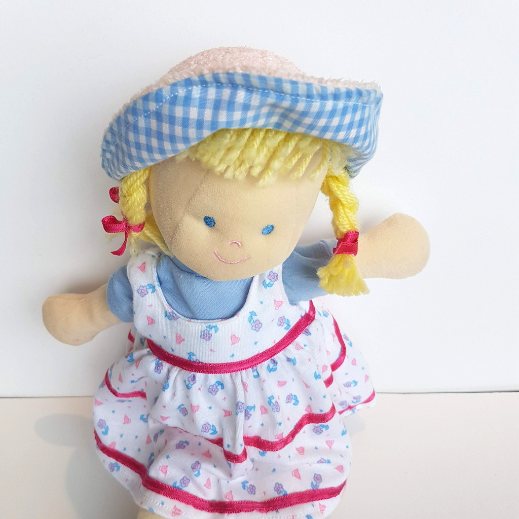 RARE Happy Star VELOUR BABY DOLL Terry Towel Fabric Rag Doll Soft Toy 37cm Cute5