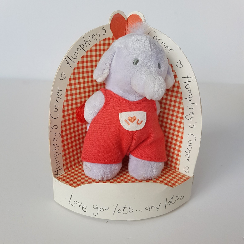 Humphrey's Corner BABY JACK Elephant Dungarees I Love You Hearts Plush Soft Toy1