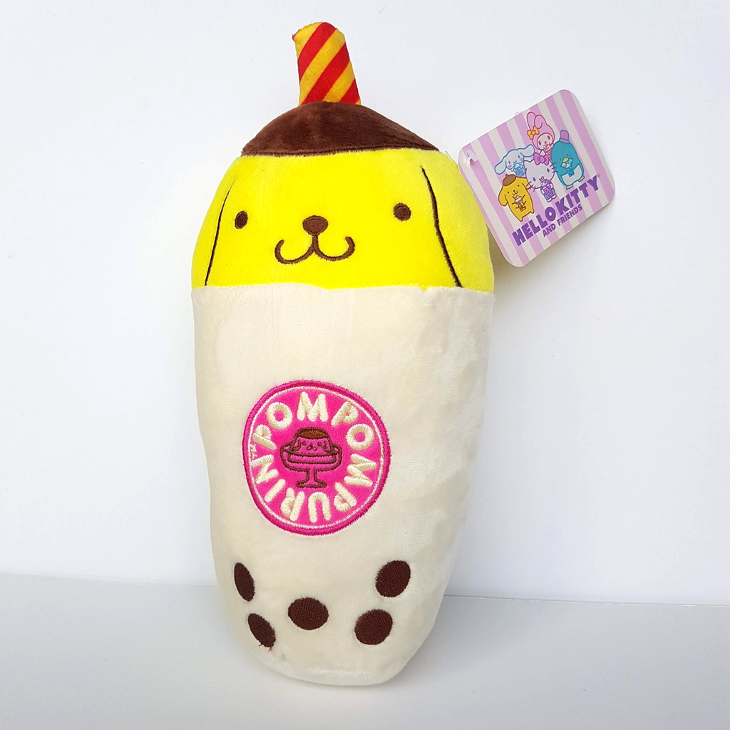 Hello Kitty POMPOMPURIN BUBBLE BOBA TEA Plush TAGS Stuffed Animal Soft Toy Food1