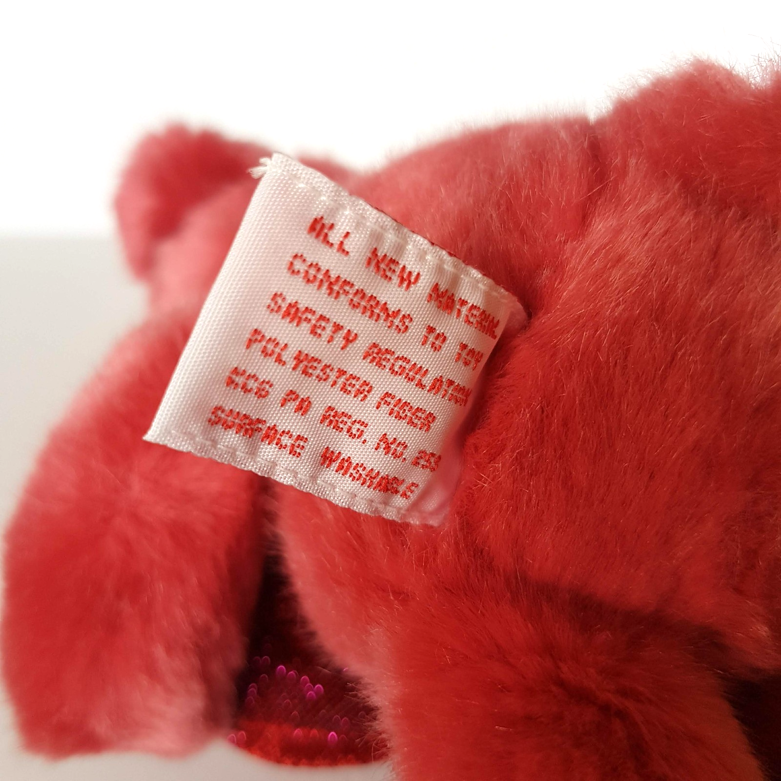 Russ RUBY LOVE HEART BEAR Glitter Plush 21cm Stuffed Animal Soft Toy Pink Red6
