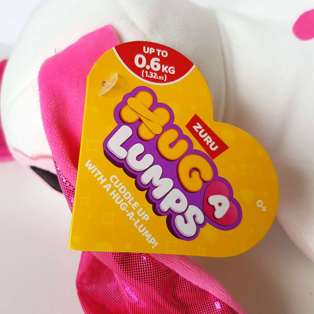 Zuru Hug A Lumps LOLA BUNNY RABBIT 600gms Sensory Weighted Pink White Soft Toy4