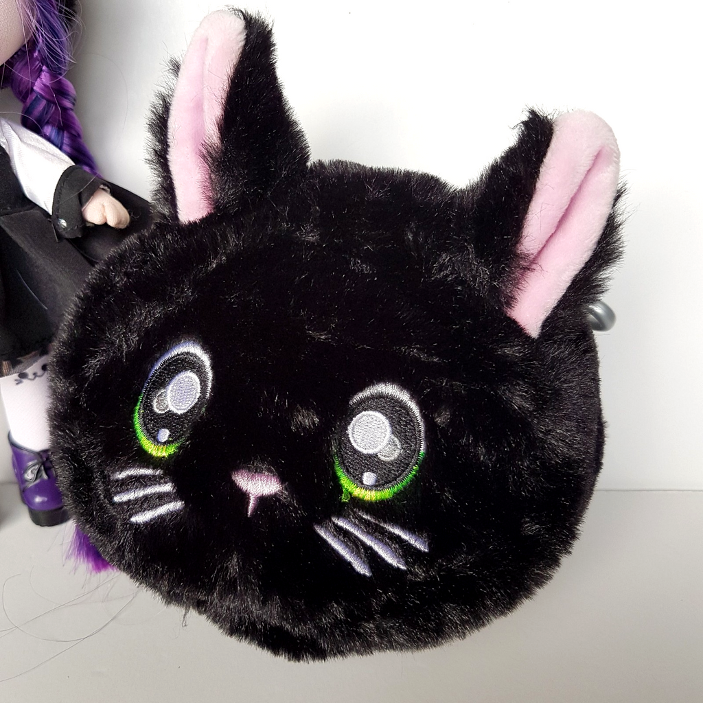 Na! Na! Na! Surprise TUESDAY MEOW Black Kitty Cat Doll Clothes Purse Purple Toy3