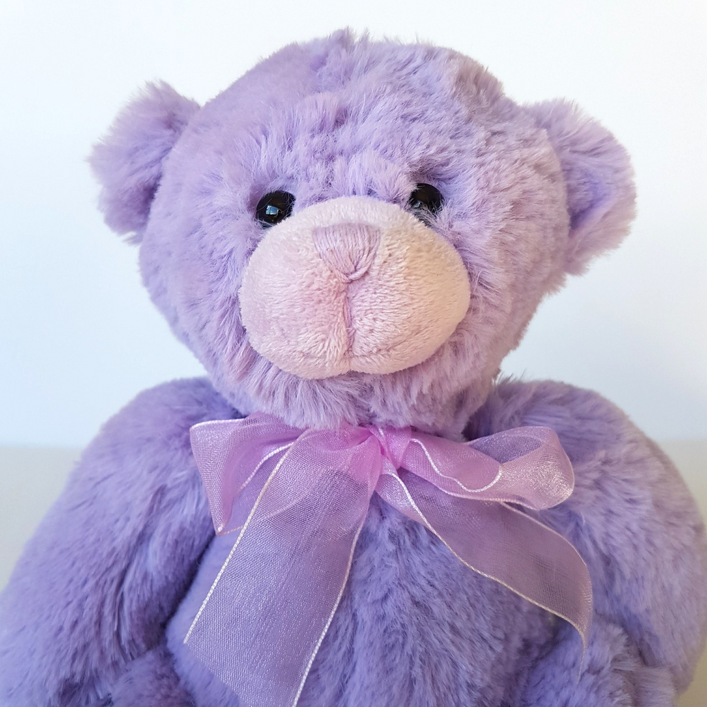 Paceko PURPLE TEDDY BEAR Pastel 19cm Stuffed Animal Soft Toy Bow Pretty Bear6