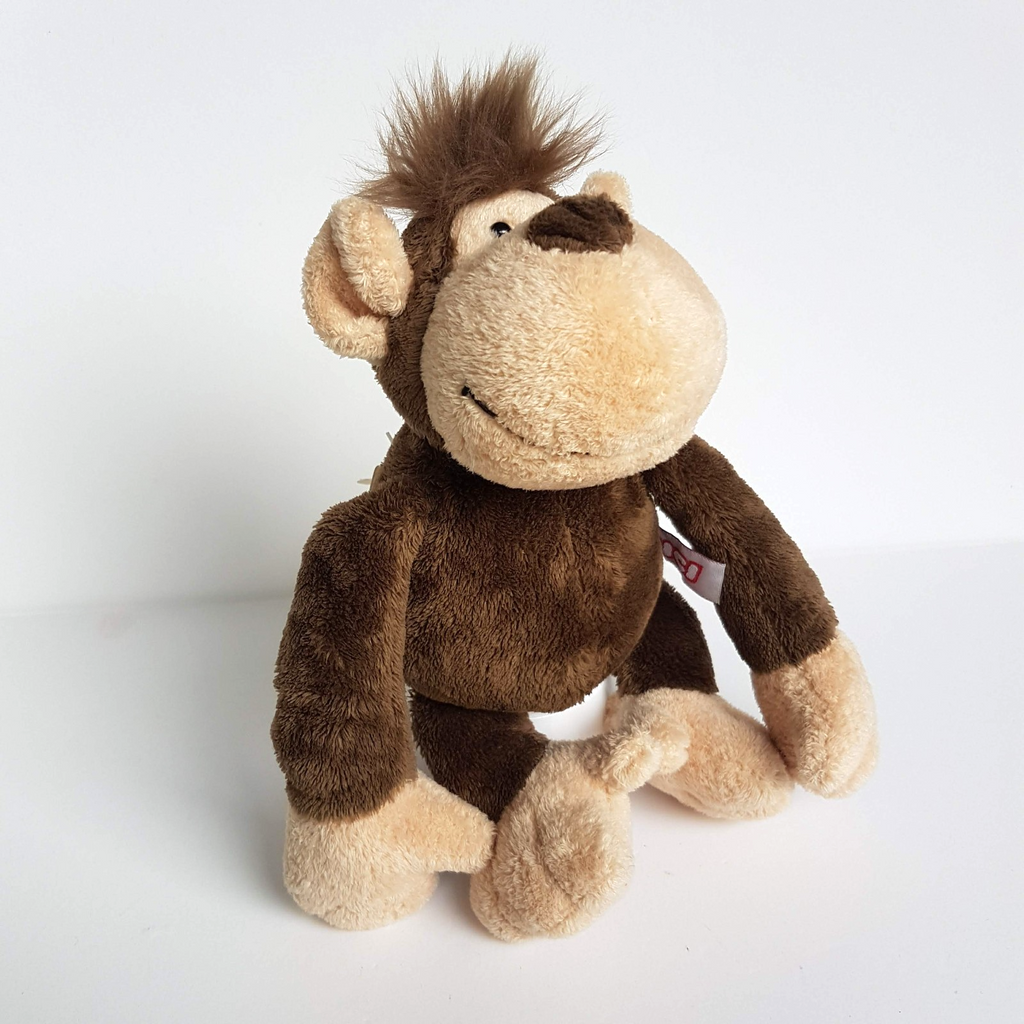Nici BROWN MONKEY Plush Soft Toy 22cm Stuffed Animal Farm Floppy Cuddly TAGS1