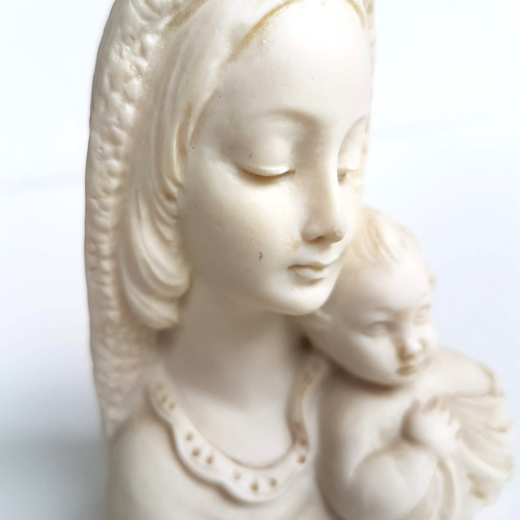 MADONNA & CHILD Figure Statue 10cm Religious Made in Italy Mary Jesus Bust 210g6