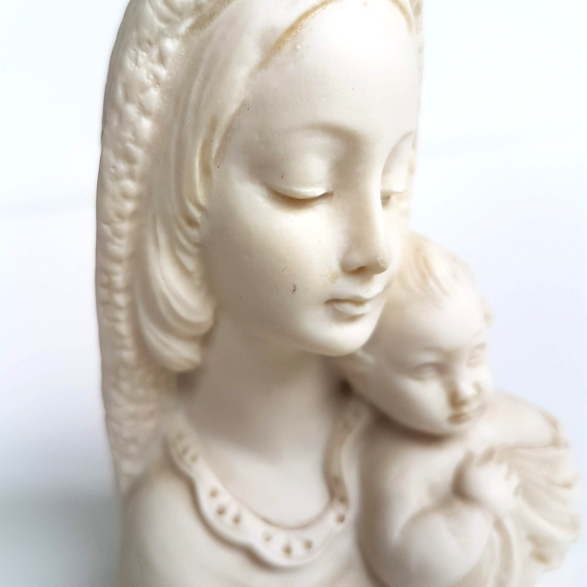 MADONNA & CHILD Figure Statue 10cm Religious Made in Italy Mary Jesus Bust 210g6