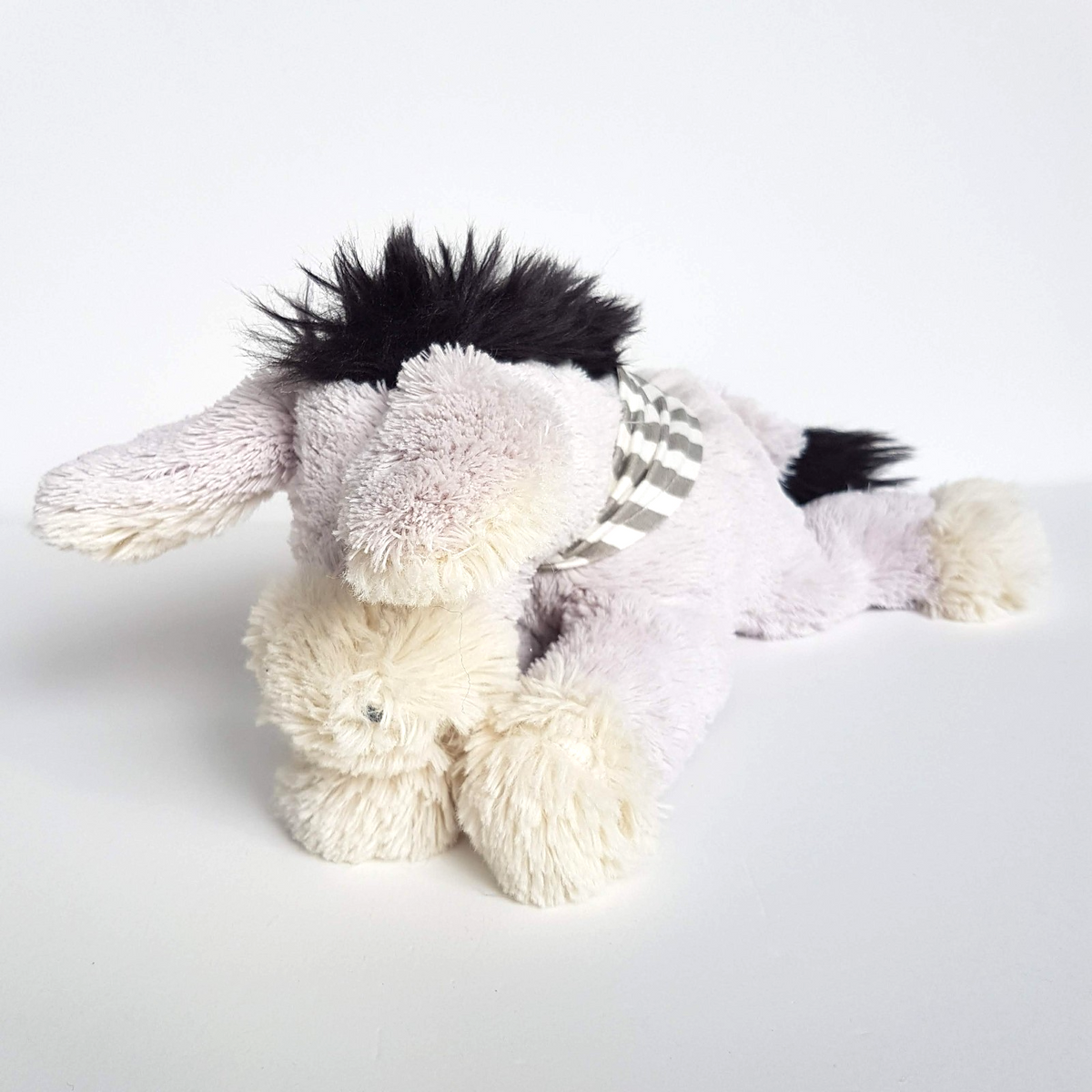 Nana Huchy LAYING DONKEY Plush 32cm Soft Toy Stuffed Animal Grey Scarf Cuddly1