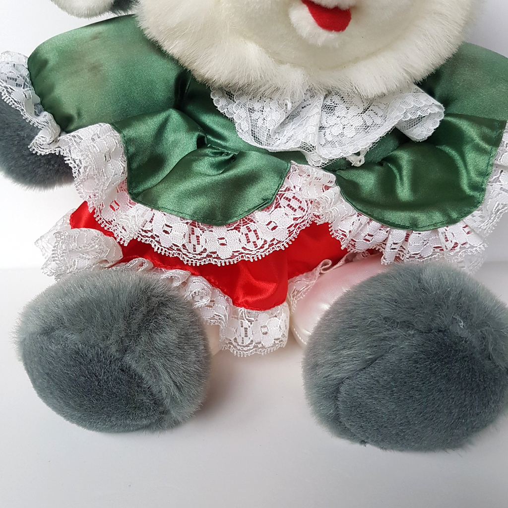 RARE Vintage Dandee CHRISTMAS MOUSE Plush 41cm Large Stuffed Animal Soft Toy 90s3