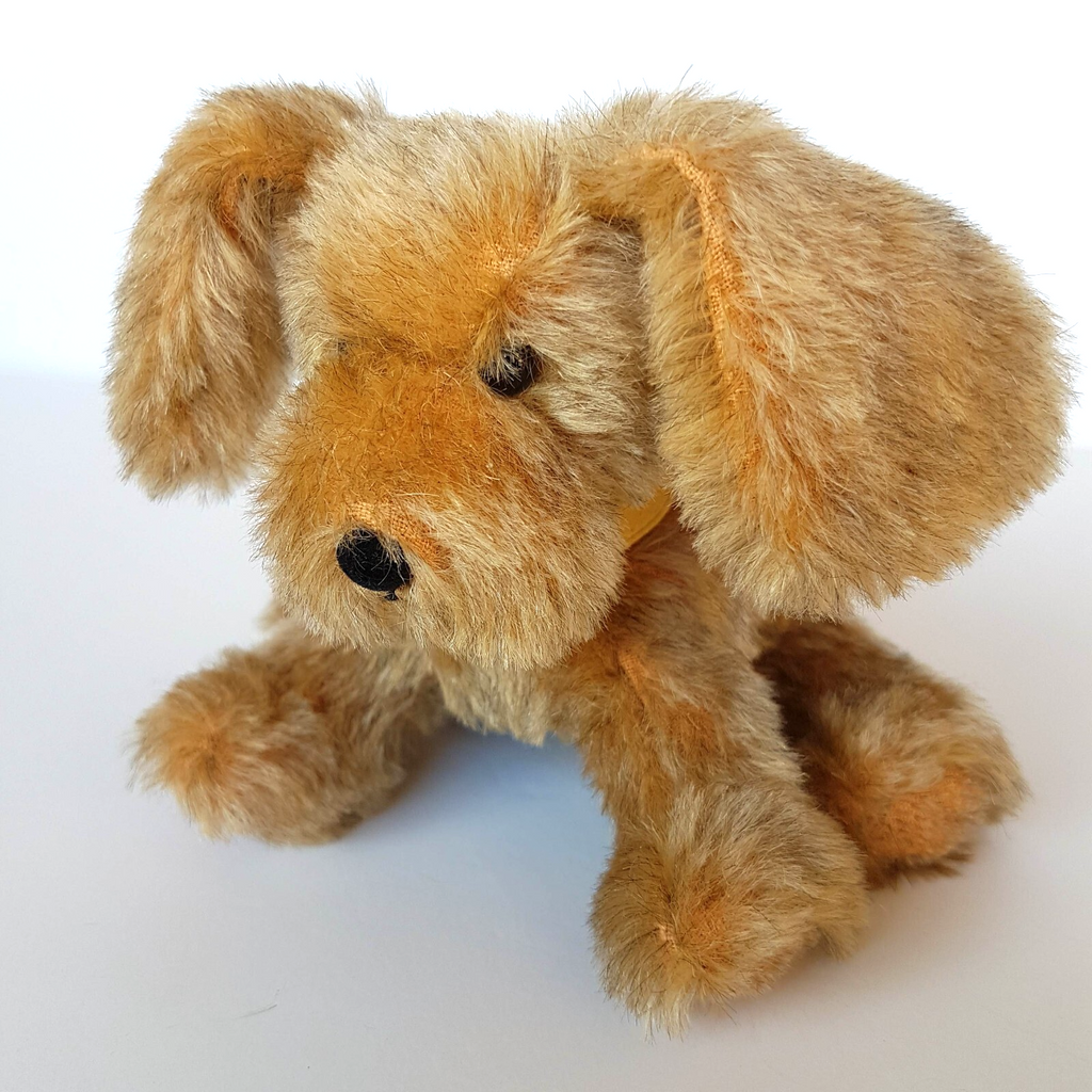Vintage HANDMADE PUPPY DOG 12cm Collar Stuffed Animal Plush Soft Toy Collectible1