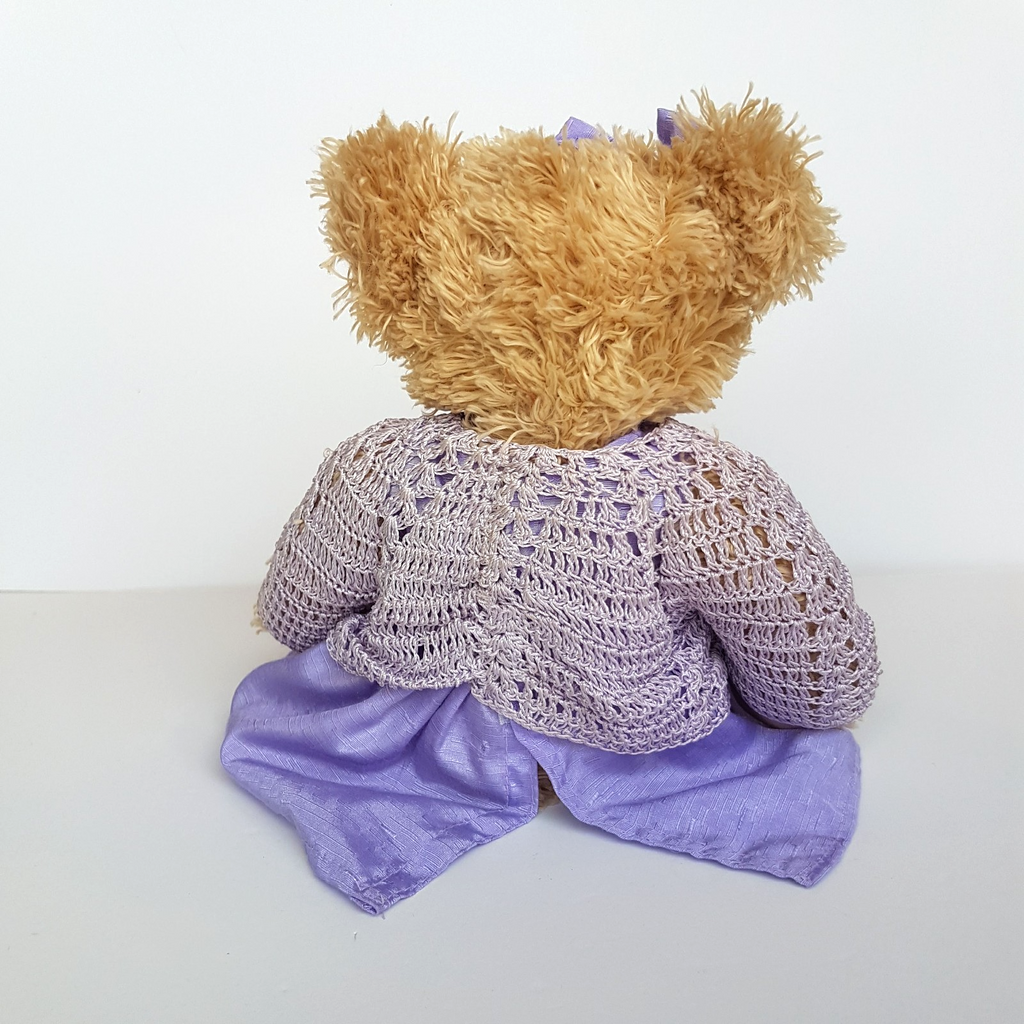 Pretty LAVENDER Teddy Bear PURPLE Dress Cardigan 30cm Soft Toy Stuffed Animal10
