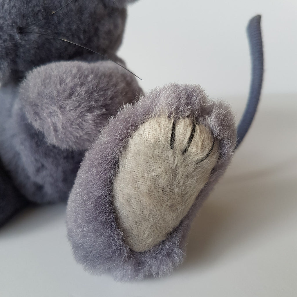 Blue Grey PLUSH SITTING MOUSE Handmade Rat 19cm Stuffed Animal Soft Toy Beanbag6