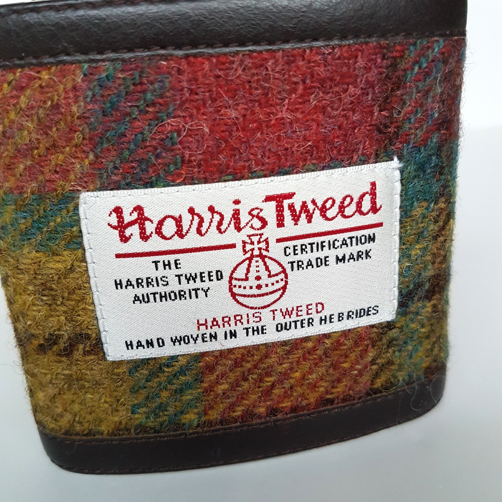 HARRIS TWEED 6oz Hip Flask Stainless Steel Scotland Wool Tartan 77ml Flask Gift5
