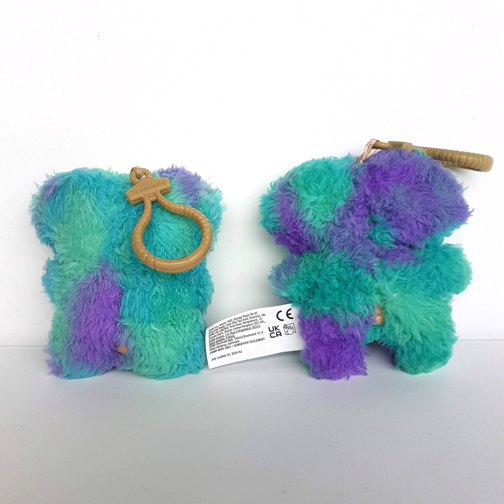 2 FUGGLER KEYRINGS Clips On Funny Ugly Monster Plush Tongue Teeth Toy Accessory5