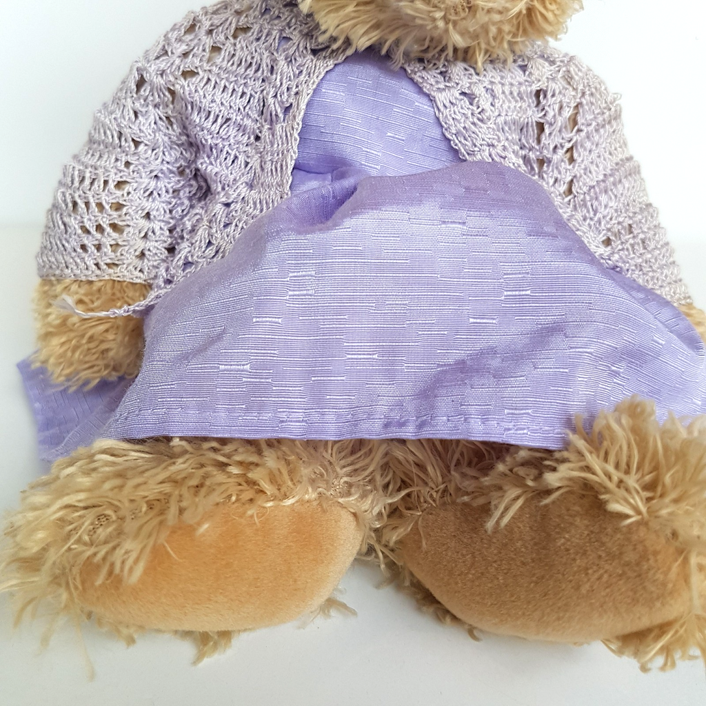 Pretty LAVENDER Teddy Bear PURPLE Dress Cardigan 30cm Soft Toy Stuffed Animal6