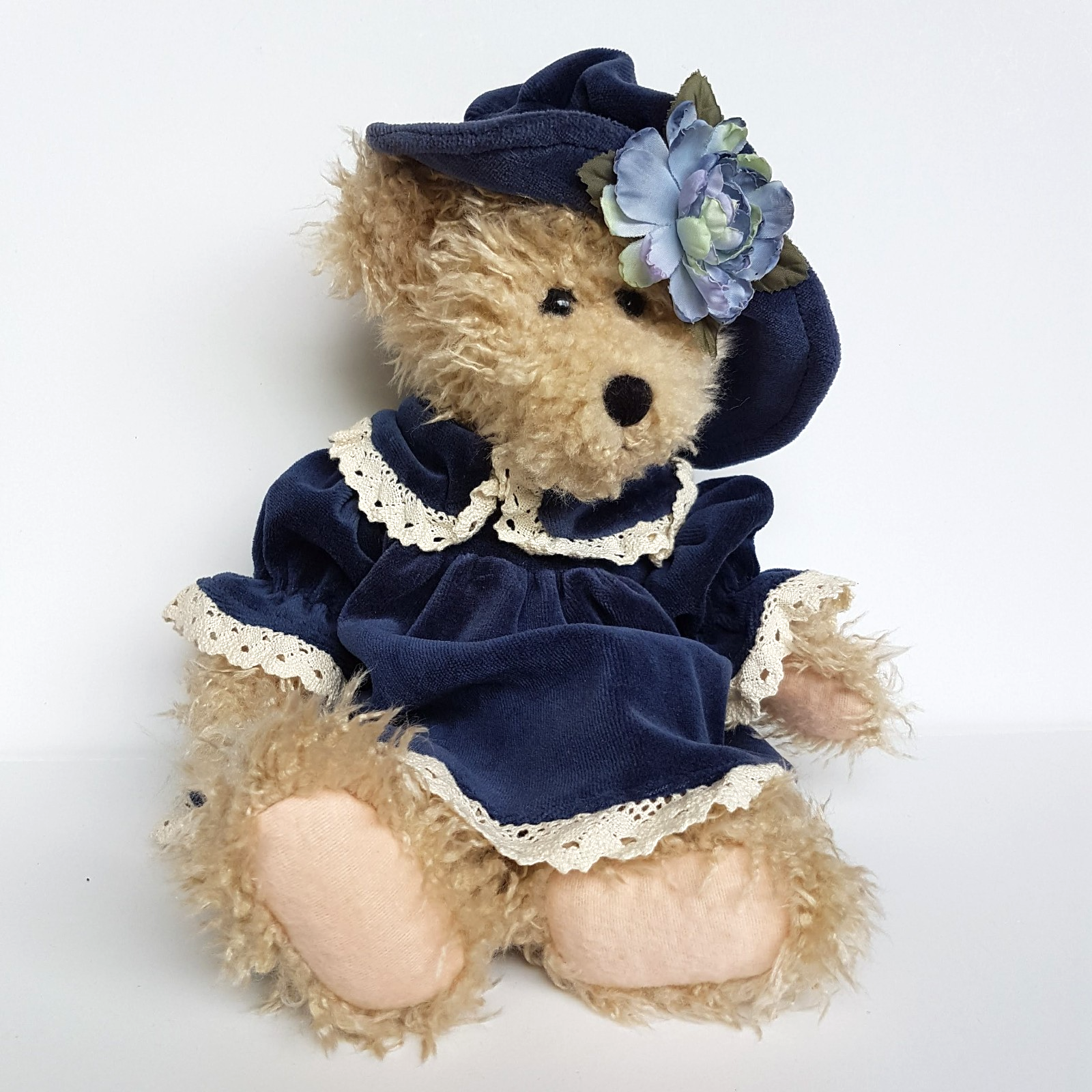 Settler Bears BLUE FLOWER Teddy Bear 33cm Plush JOINTED Stuffed Animal Soft Toy6