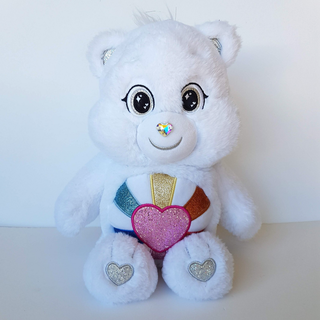 Care Bear HOPEFUL HEART Collector's Edition 2022 36cm Crystal Nose White Glitter0