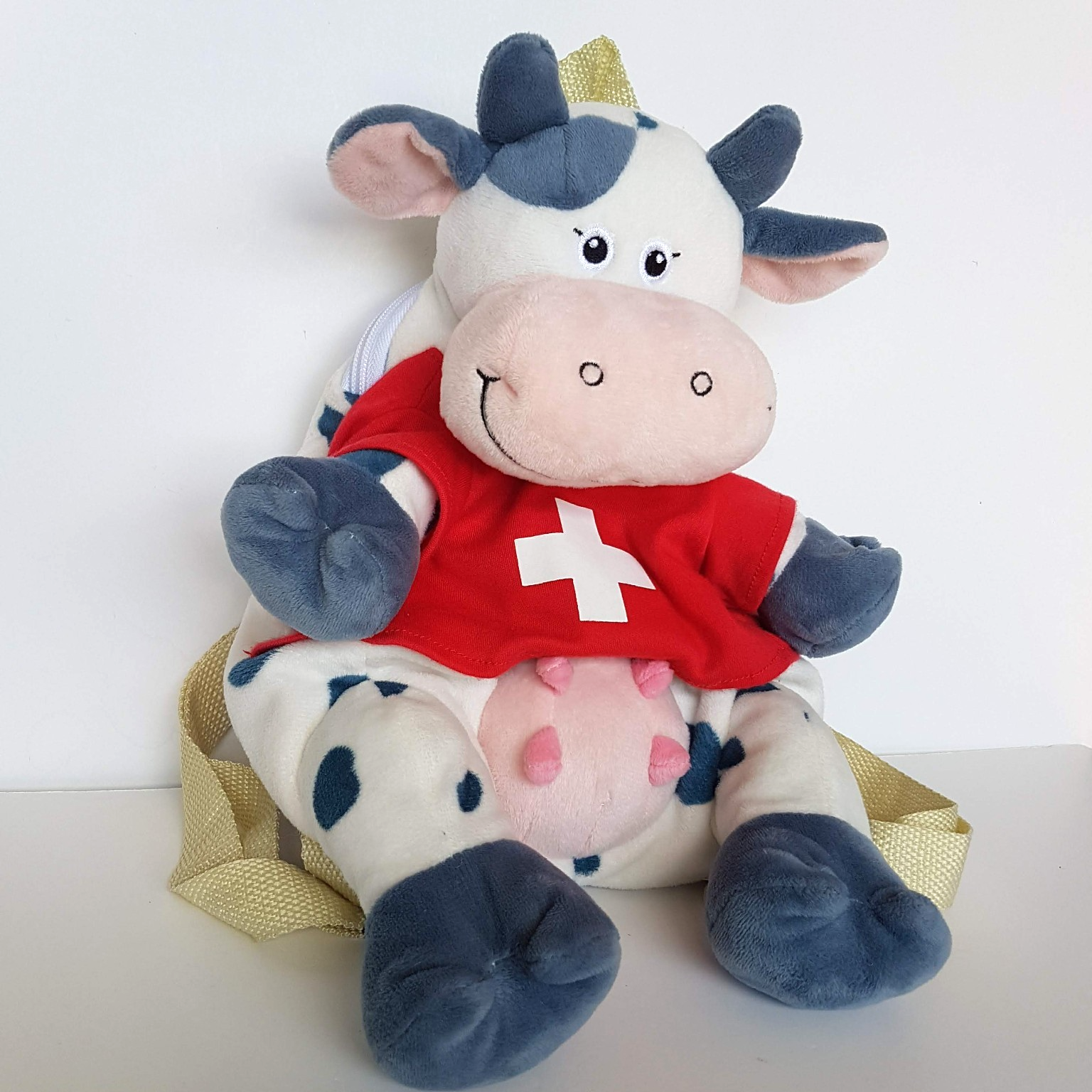 Rare MILKY FAMILY SWITZERLAND BACKPACK Cow Plush Stuffed Animal Soft Toy Bag5