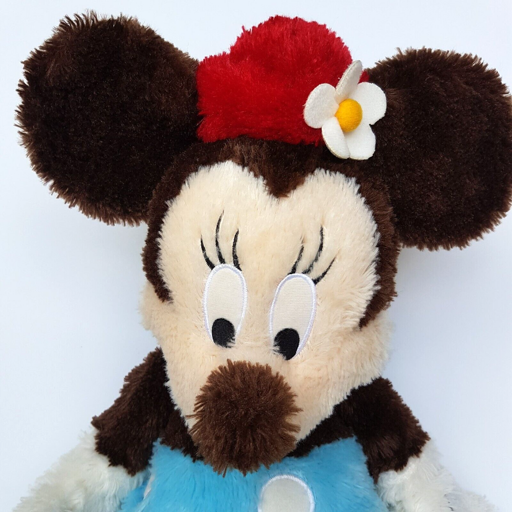DISNEY 46cm Minnie Mouse Plush Soft Toy Stuffed Animal Blue Skirt Floppy Unique1