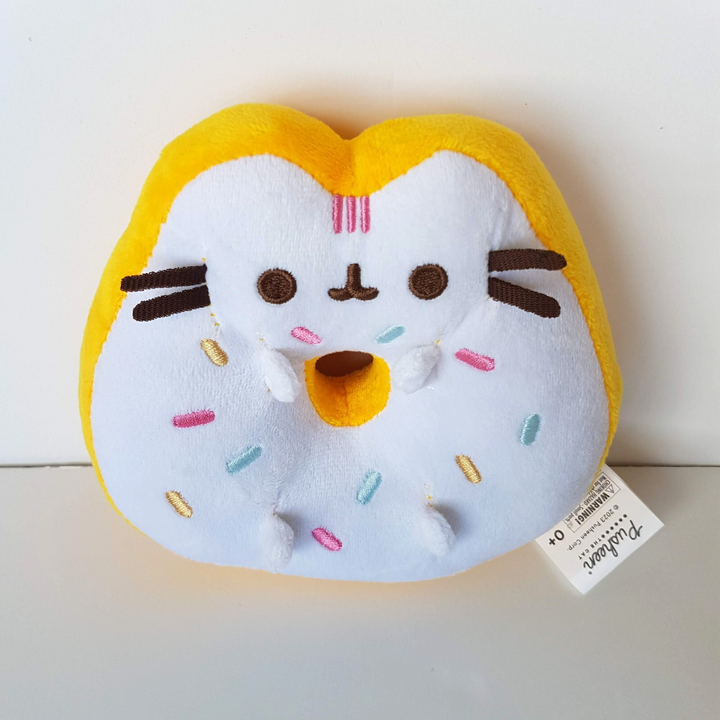 PUSHEEN DONUT Cat Plush Soft Toy Stuffed Animal 15cm White Frosting Sprinkles3