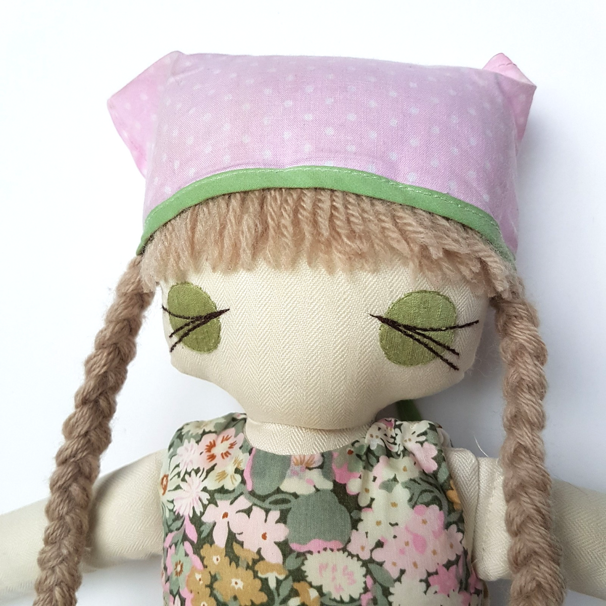 RARE Handmade RAGGIDY RAG DOLL Artists Fabric Doll SAGE 48cm Australian Soft Toy1