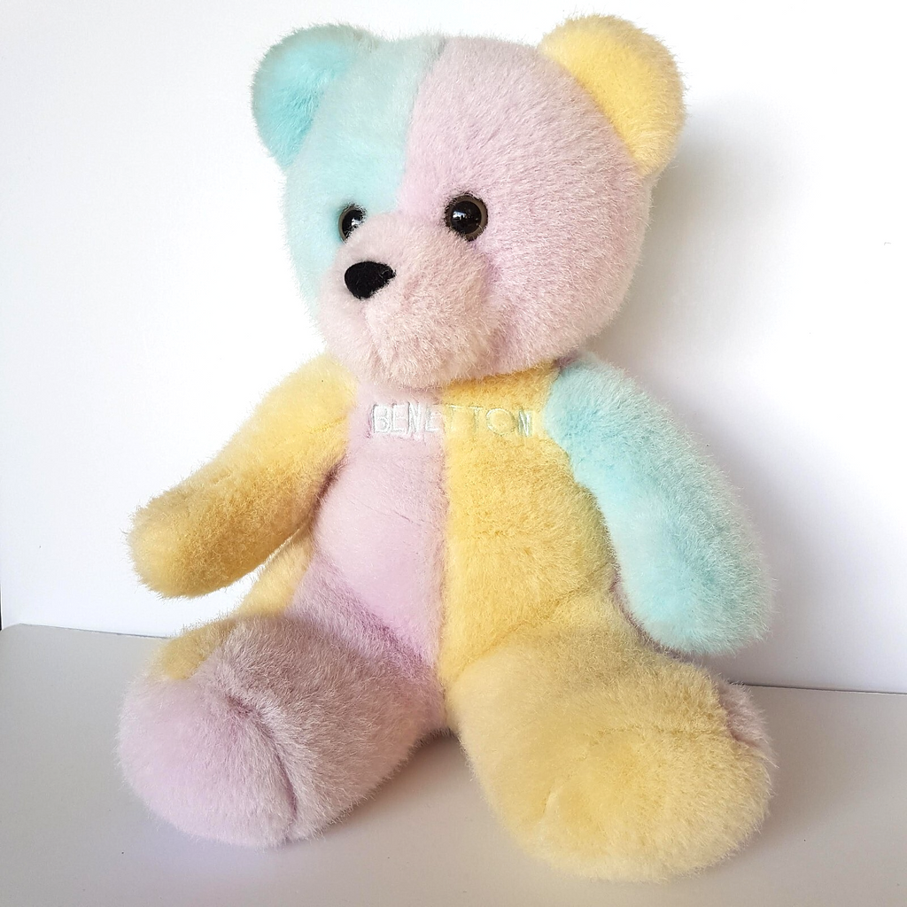 UNITED COLORS OF BENETTON Teddy Bear Colour Block 30cm Plush Rare Stuffed Animal0