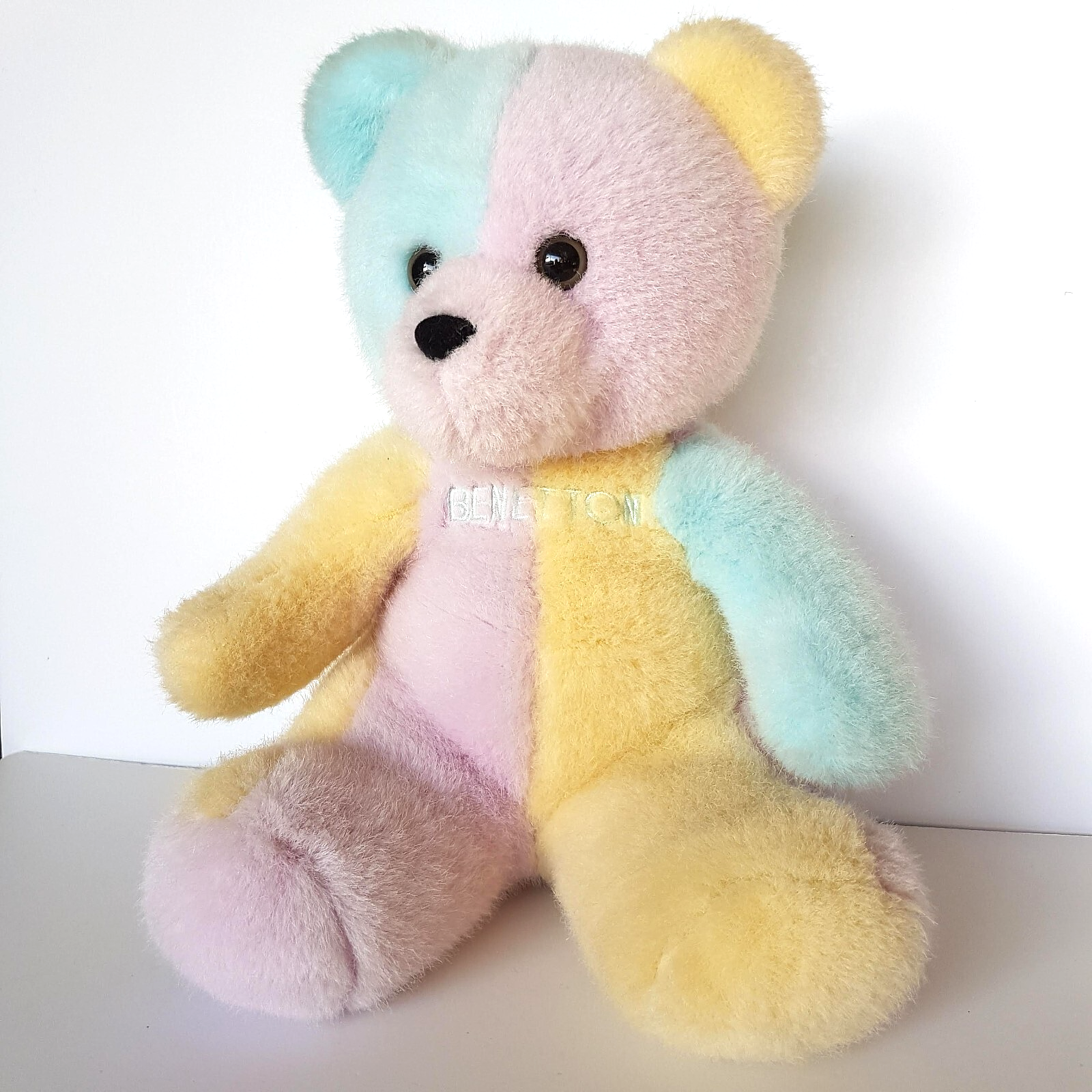 UNITED COLORS OF BENETTON Teddy Bear Colour Block 30cm Plush Rare Stuffed Animal0