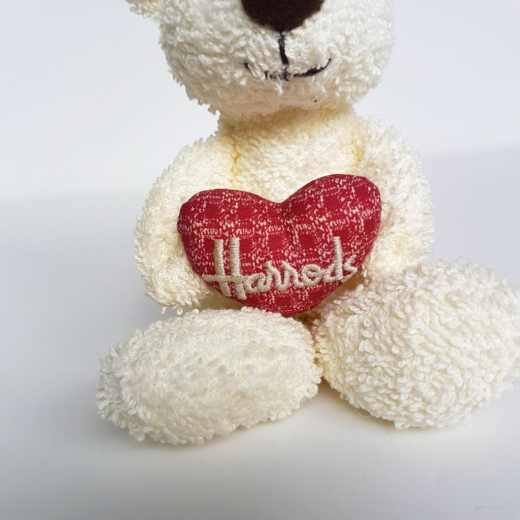HARRODS HEART TEDDY BEAR 20cm Stuffed Animal Love Heart Soft Toy Cute Beanbag3