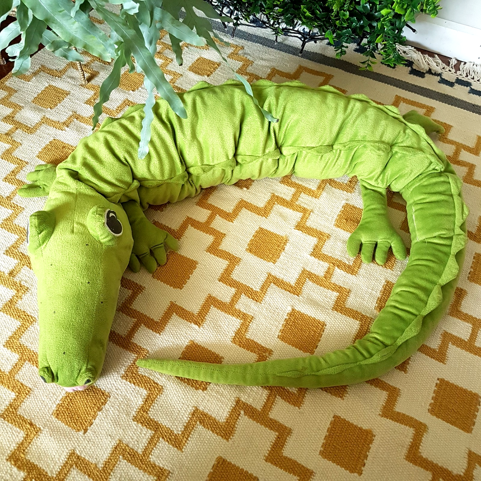 Ikea LARGE CROCODILE 167cm long Alligator Plush Green Soft Toy Stuffed Animal0