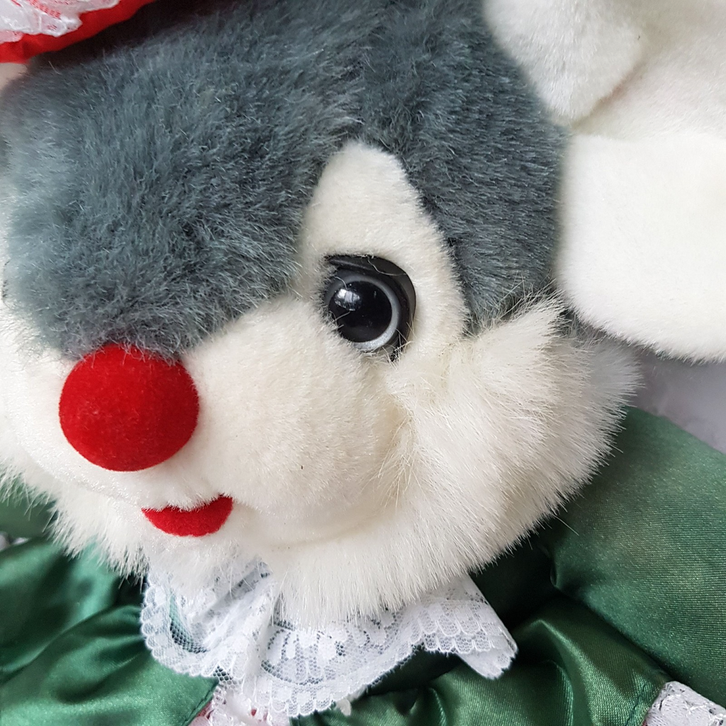 RARE Vintage Dandee CHRISTMAS MOUSE Plush 41cm Large Stuffed Animal Soft Toy 90s5
