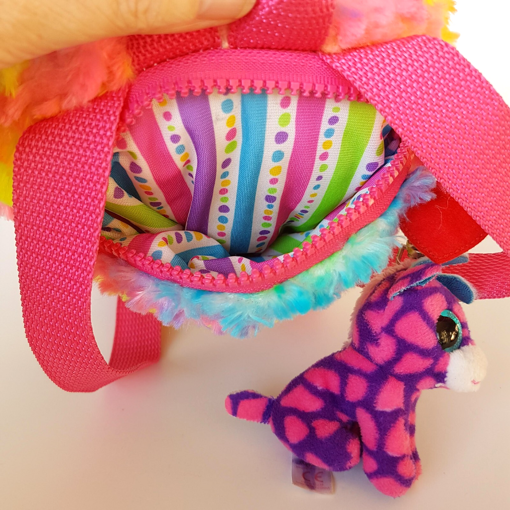 TY OWEN THE OWL Kids Backpack Plush + Charm Stuffed Animal Soft Toy Bag Rainbow11