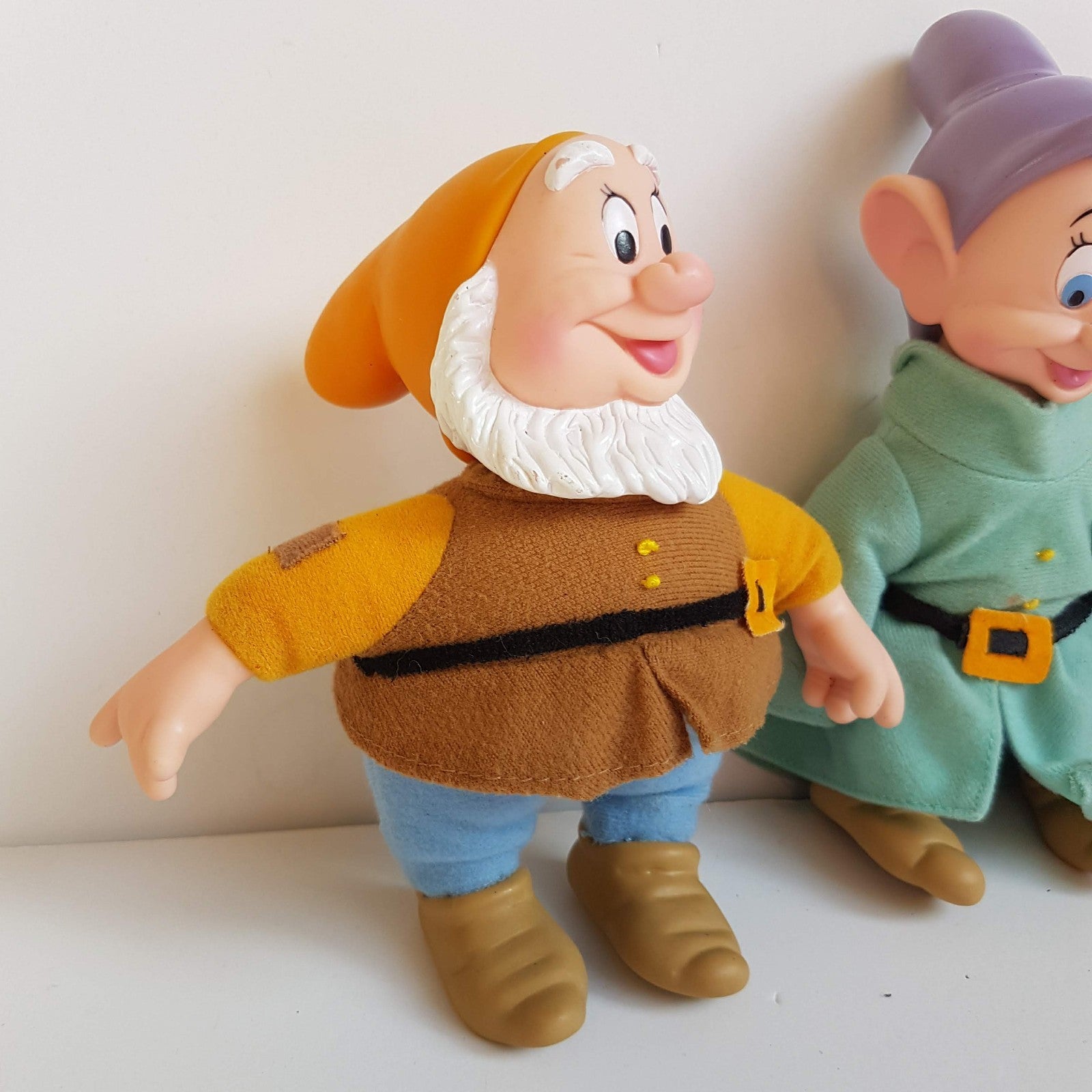 Applause SEVEN DWARFS Rubber Face Plush Soft Toy Dopey Bashful Happy Vintage Toy1