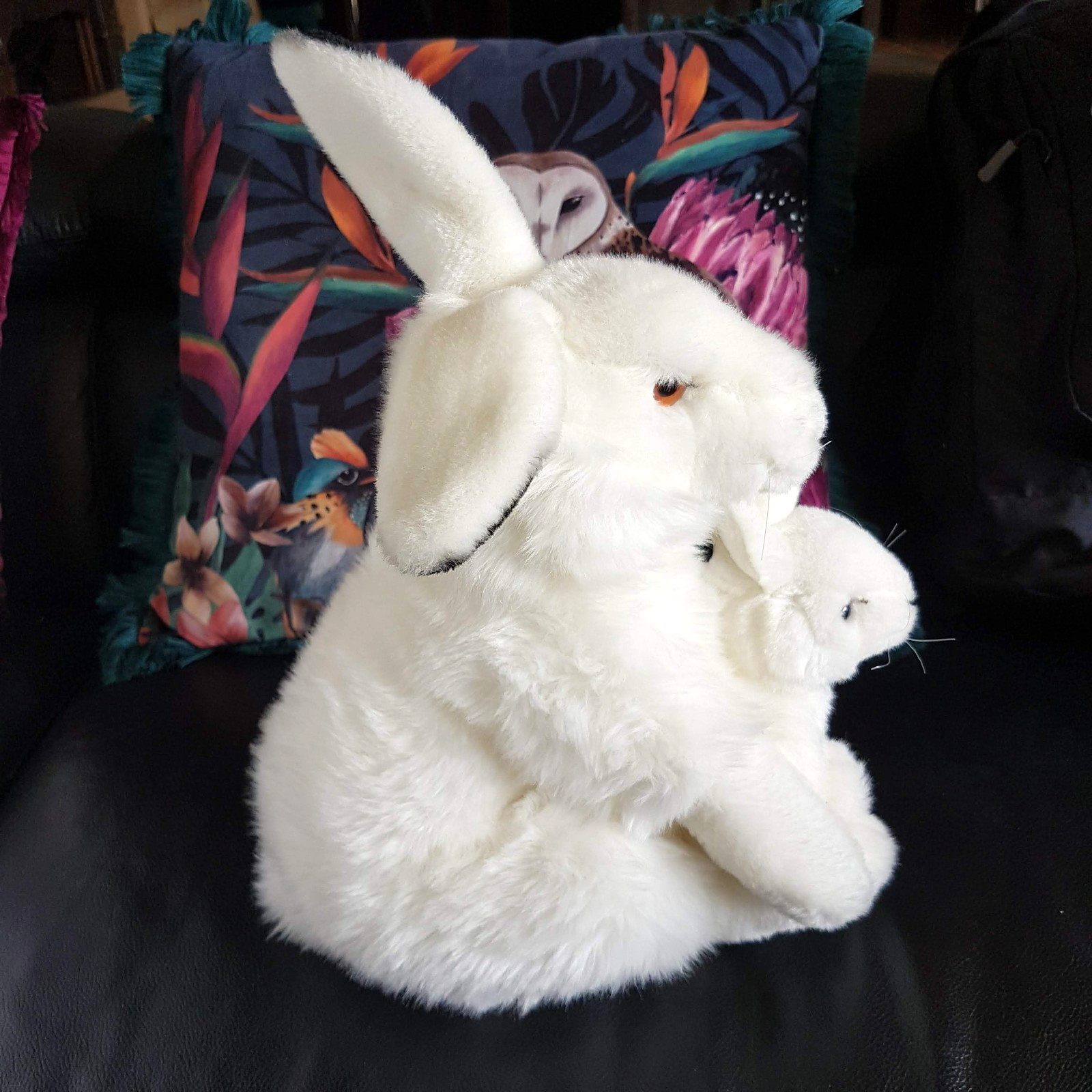 Rare WWF White ARCTIC HARE + BABY Plush Stuffed Animal Soft Toy Collectible HTF8
