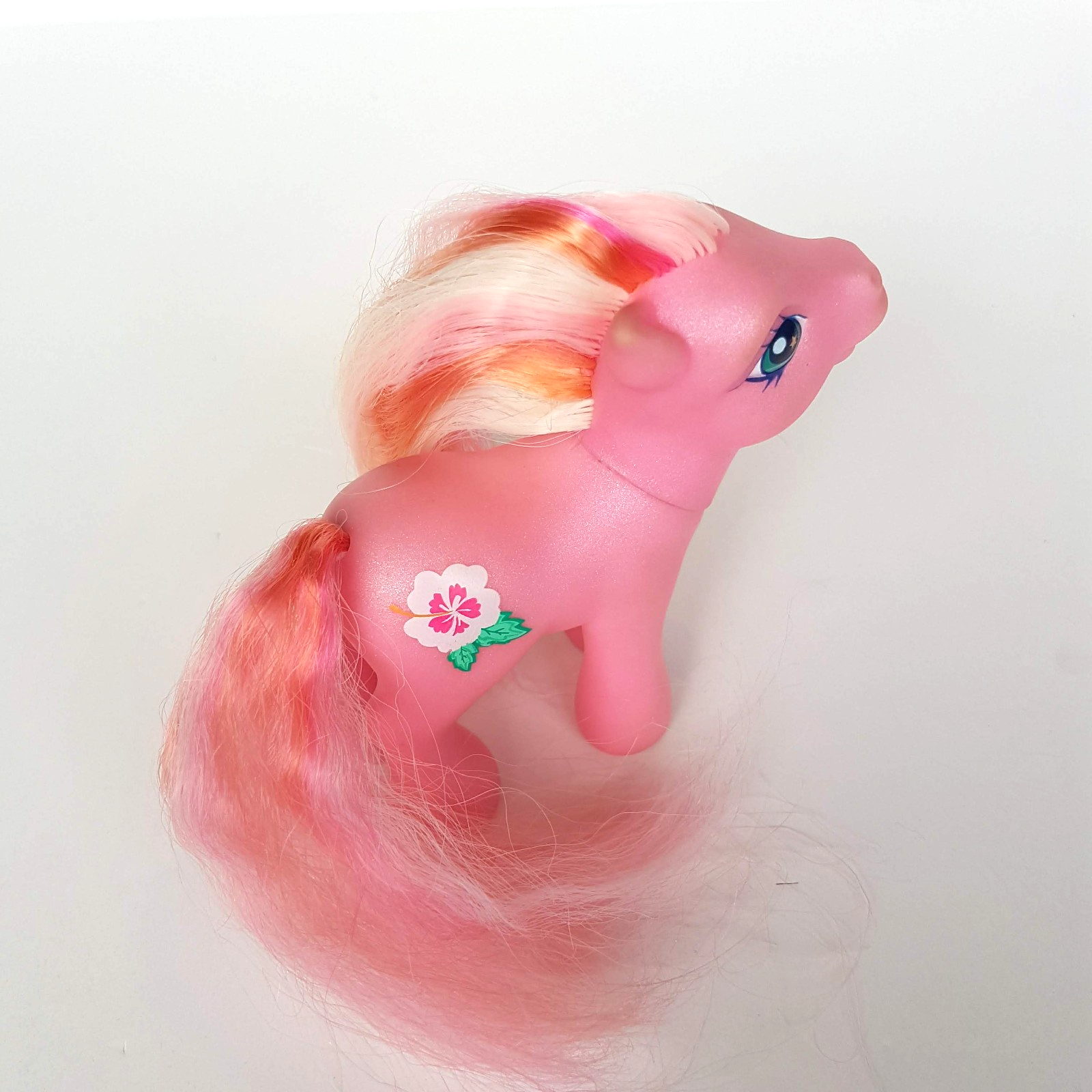 My Little Pony LUAU Horse Hasbro Vinyl Toy 2002 Brushable Tropical Flower Pink10