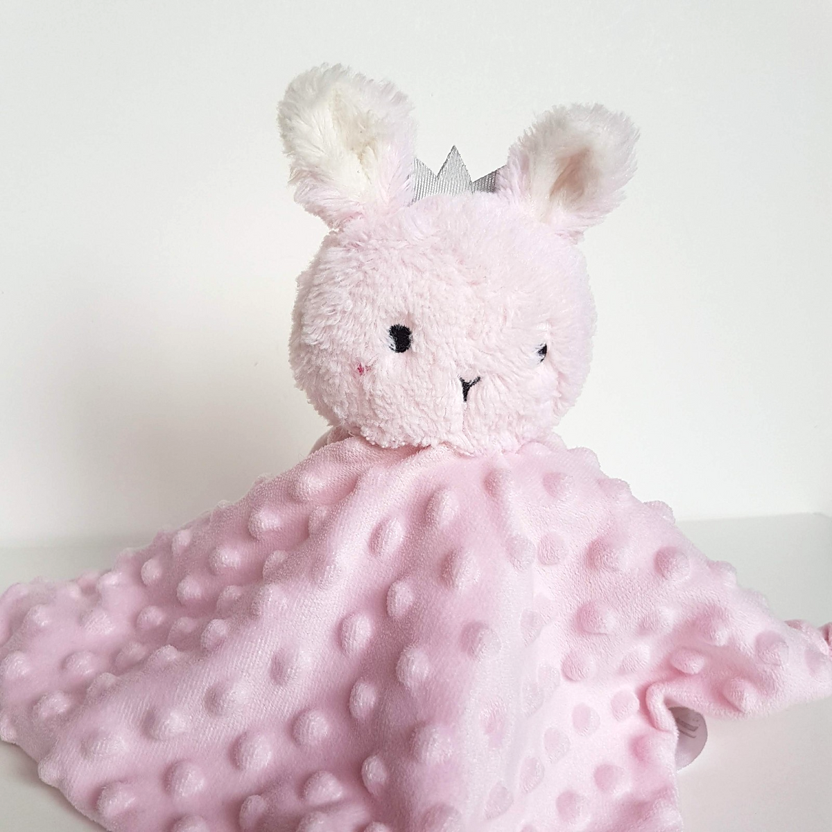 Kids & Co PINK BUNNY Plush Lovey Security Blanket Comforter Sleep Soft Toy Minky1