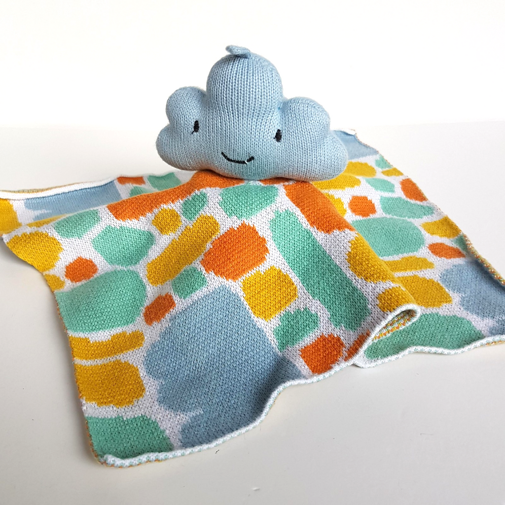 Better World Arts CLOUD LOVEY Knit Plush Soft Toy Comforter Security Blanket Toy0