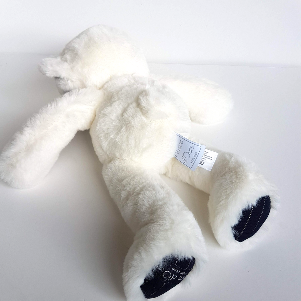 Histoire D'Ours WHITE TEDDY Plush 30cm Navy Stuffed Animal Soft Toy Preppy Chic8