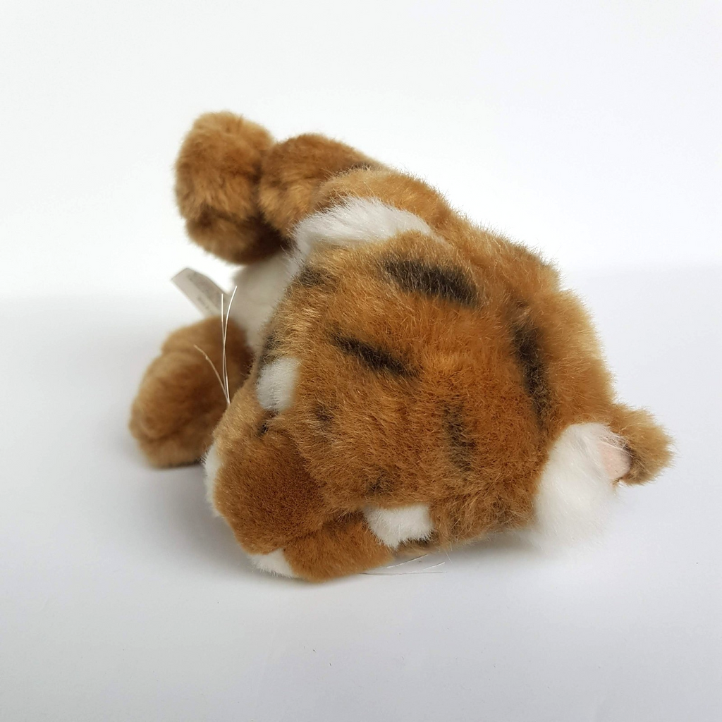 Korimco SLEEPING TIGER WILD CAT Plush Soft Toy Stuffed Animal 18cm NO SOUND Cute1