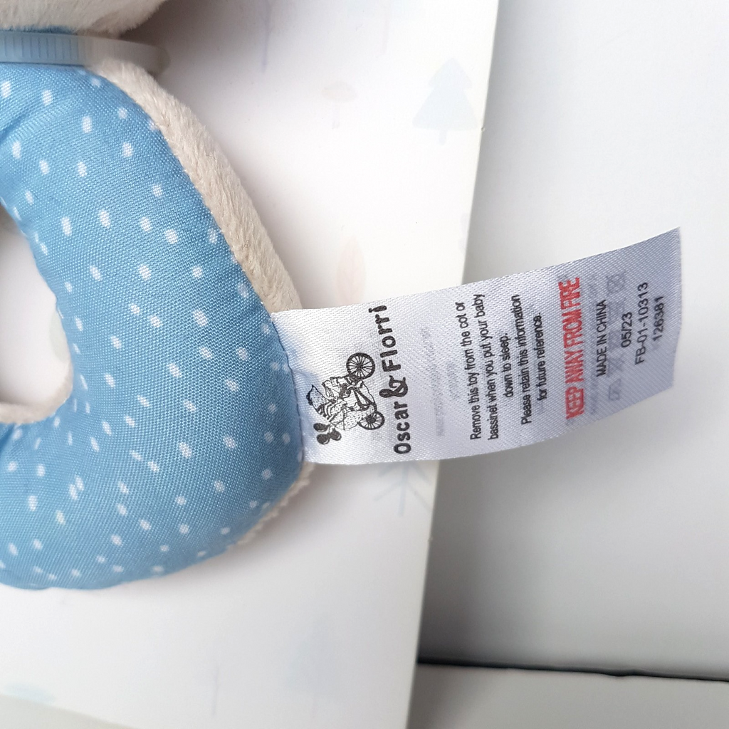 NEW Oscar & Florri TEDDY LOVEY RATTLE Plush Baby Activity Soft Toy Teddy Bear3
