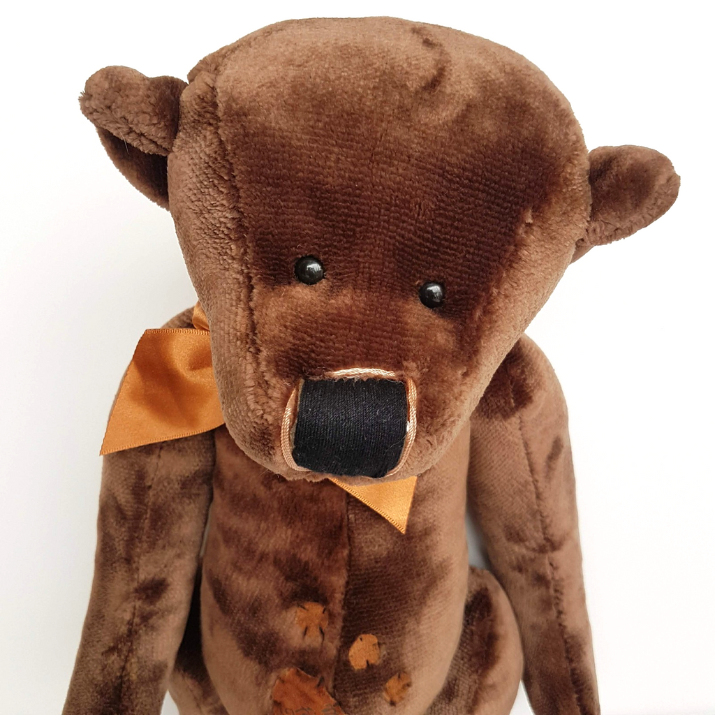 Russ WELLESLEY Teddy Bear Plush 42cm Velveteen RARE Stuffed Animal Soft Toy5