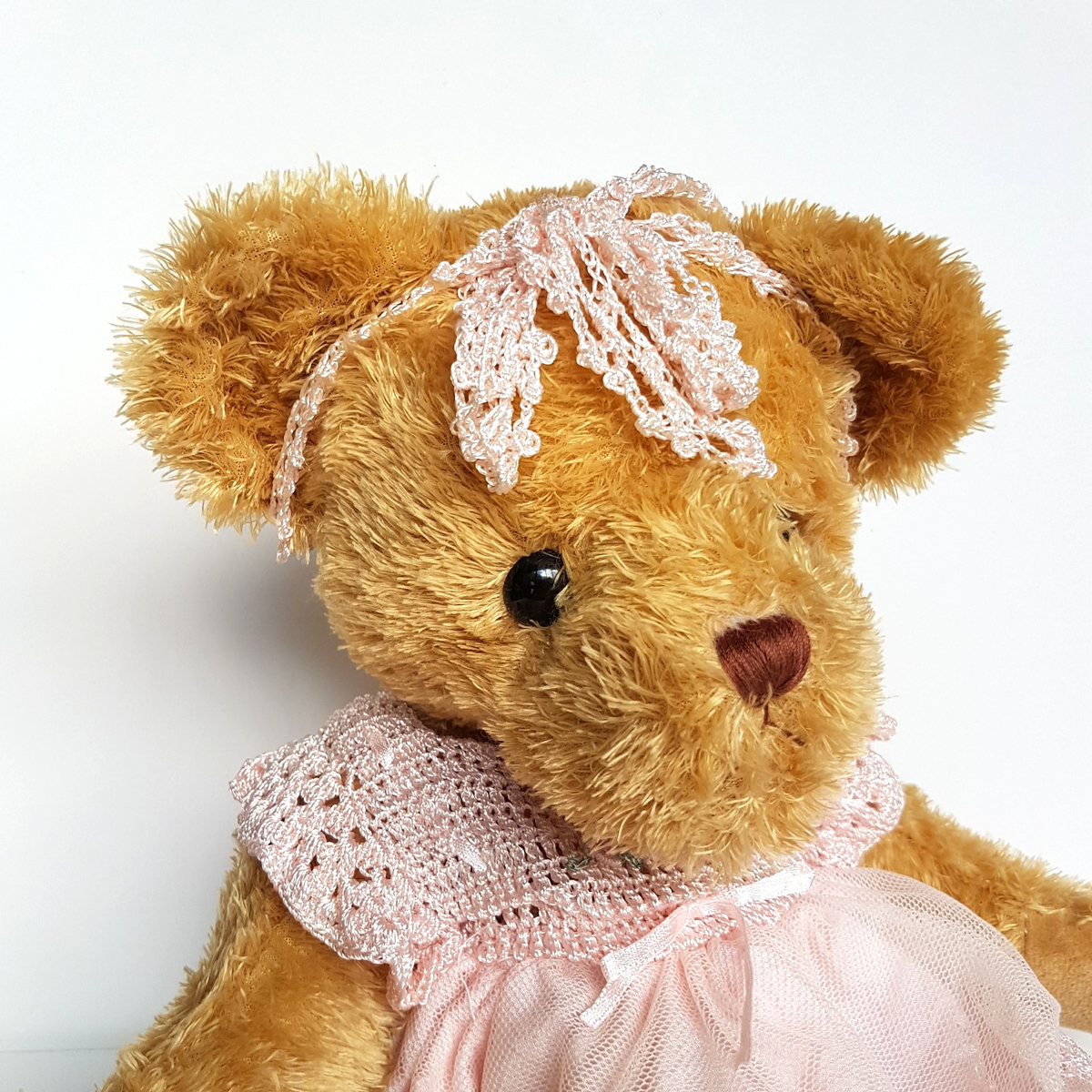 Settler Bears PINK LACE TEDDY Bear 37cm Plush Lace Soft Toy Stuffed Animal Cute1