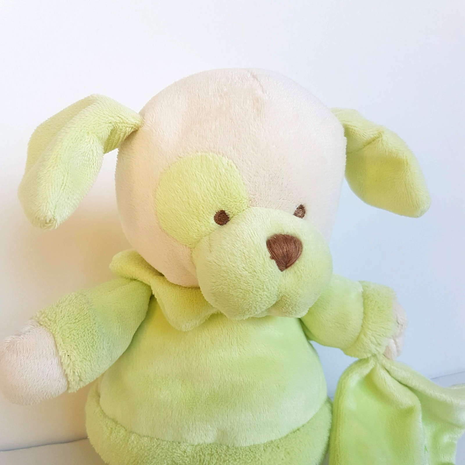 Bebe Gund GREEN DOG Lovey Comforter Security Soft Toy 29cm Plush Stuffed Animal2
