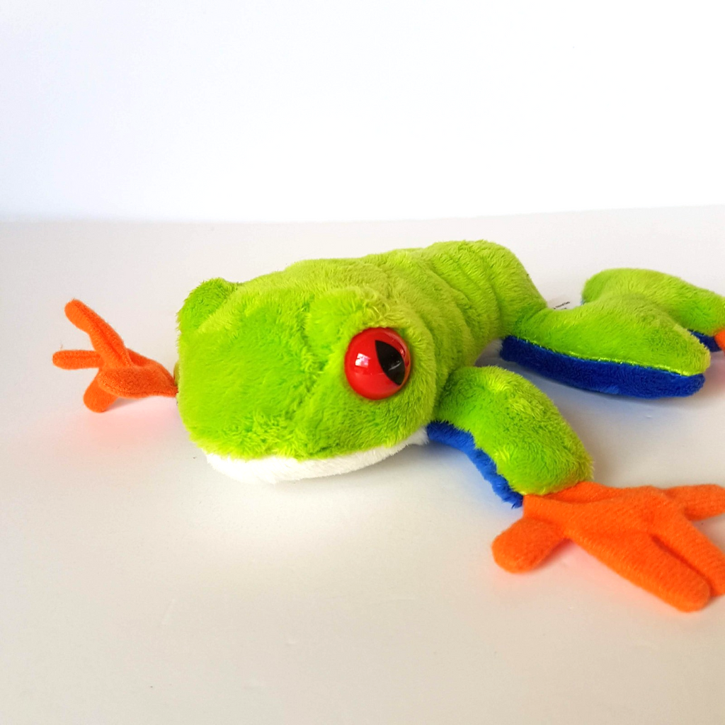 Neon RED EYED TREE FROG Plush 17cm Soft Toy Stuffed Animal Reptile Beanbag Toy1