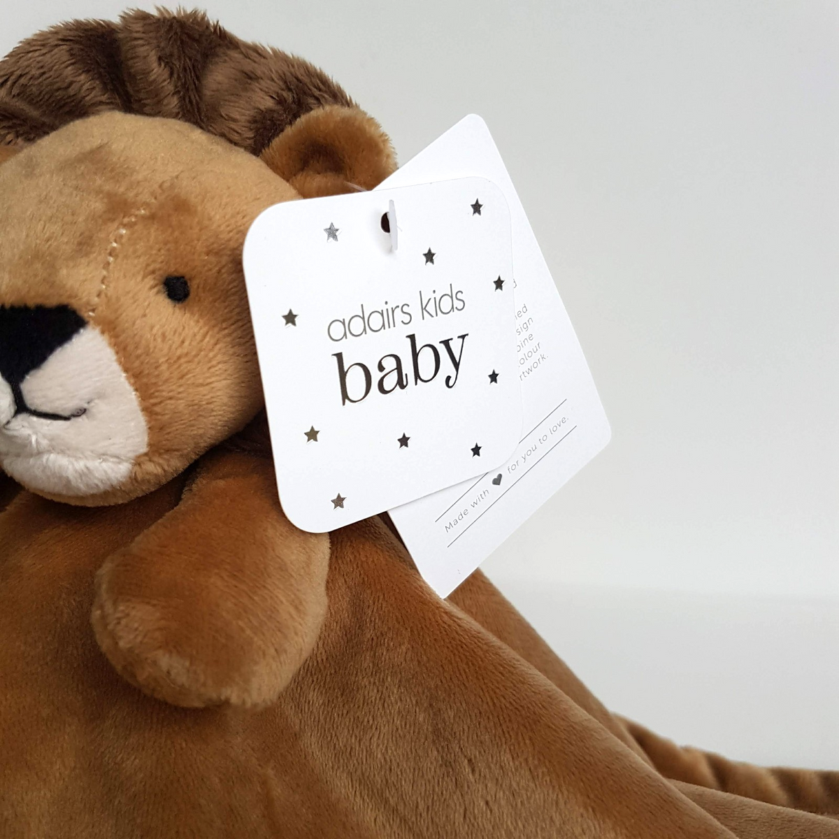 Adairs BROWN LION Lovey Security TAGS Comforter Wild Cat Sleep Soother Soft Toy2