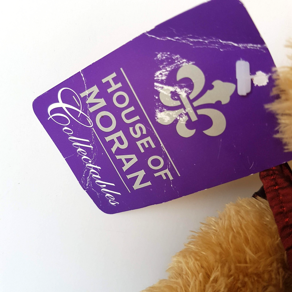 House Of Moran TEDDY BEAR Plush 21cm Maroon Dressed Soft Toy Stuffed Animal Cute2