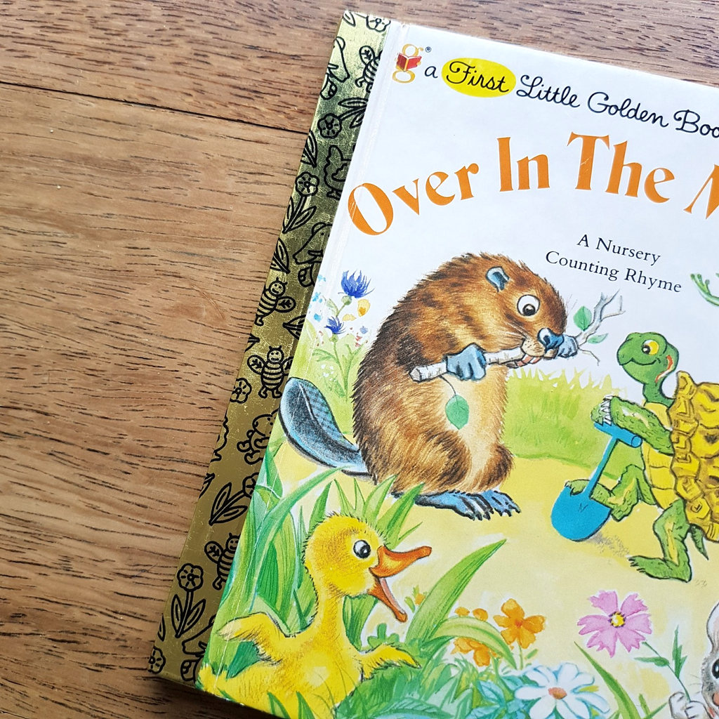 OVER IN THE MEADOW Vintage 1983 A First Little Golden Book RARE Kids Animals HTF2