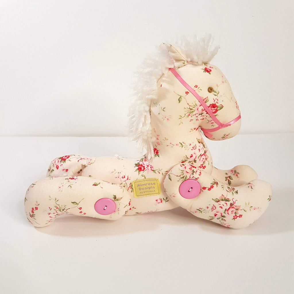 Alimrose ROSE PONY HORSE Button Jointed Floral Toy 22cm Stuffed Animal Cottage10
