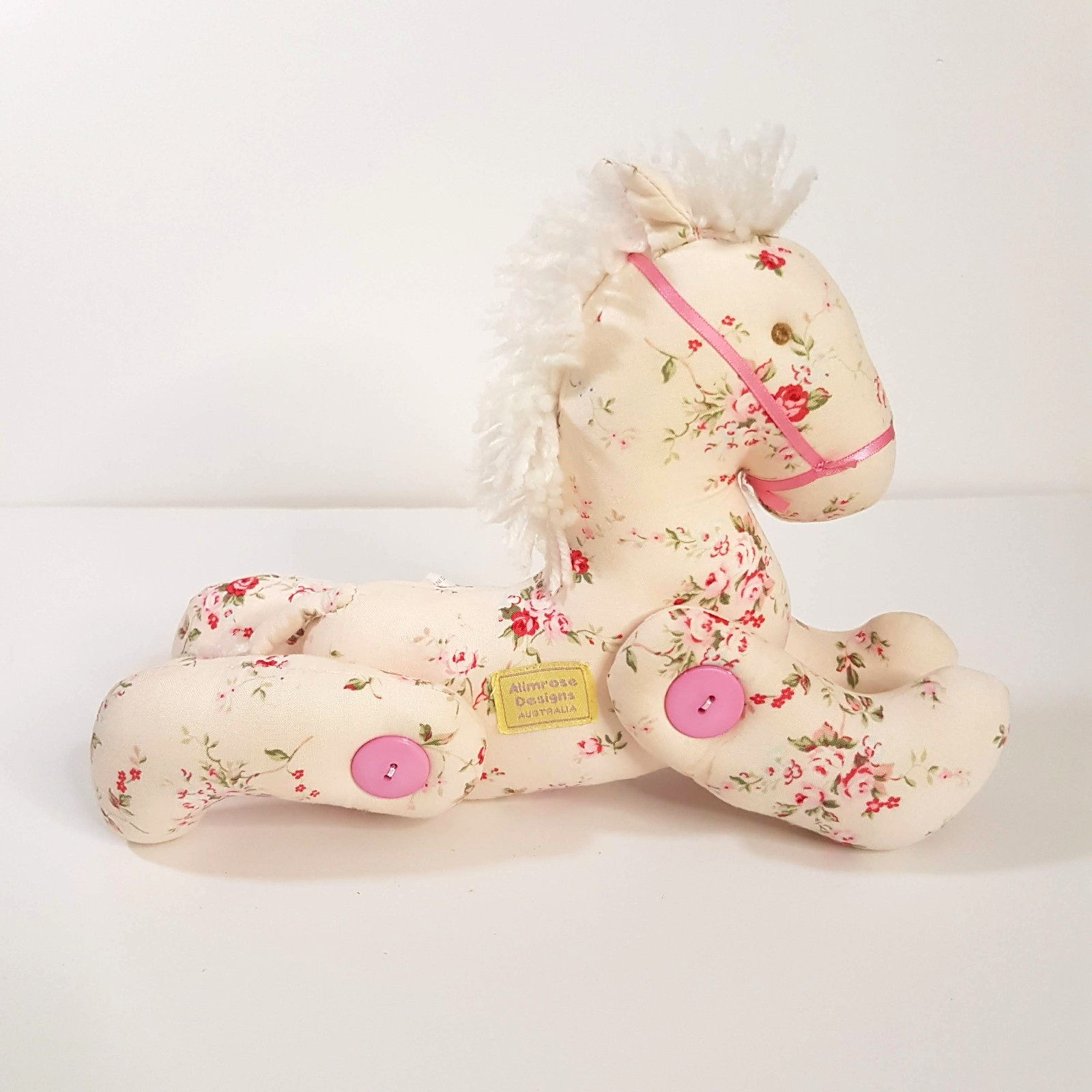 Alimrose ROSE PONY HORSE Button Jointed Floral Toy 22cm Stuffed Animal Cottage10
