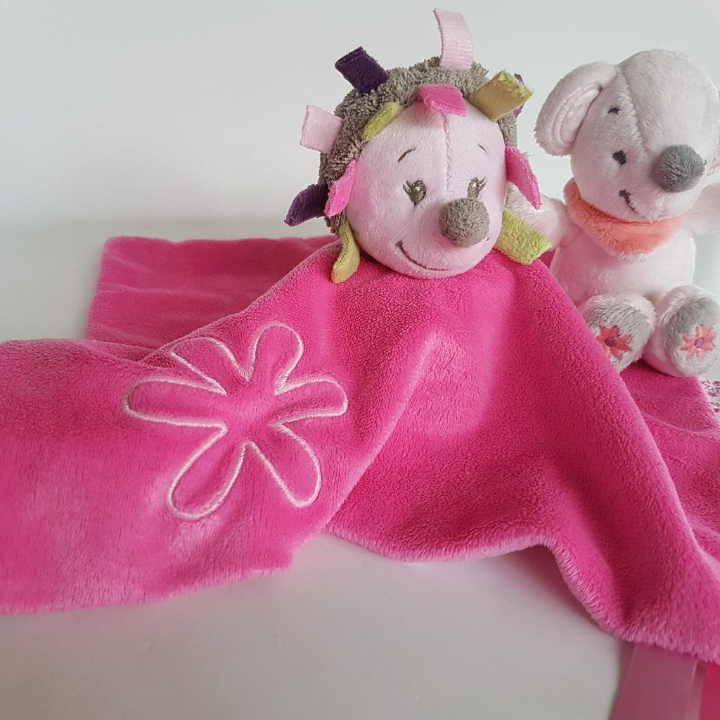 Nattou PORCUPINE ECHIDNA Baby Lovey Security Blanket Comforter + Mouse Soft Toy4
